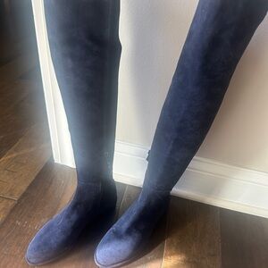 Stuart Weitzman Navy Over the Knee Boots